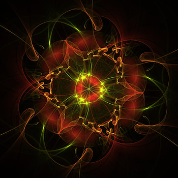 Glow, fractal, dark art HD phone wallpaper