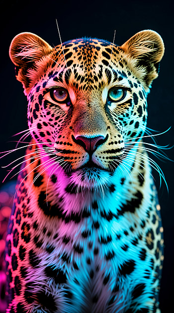 Neon Leopard — for & Android, leopard, Wildlife, Animal HD phone wallpaper