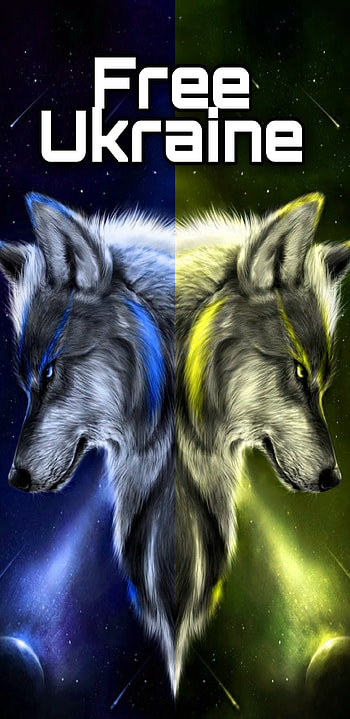 Ukraine, Stand, Wolves, Blue, Yellow, With HD phone wallpaper