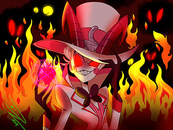 Hazbin Hotel Lucifer - Fiery Demon Aesthetic Background, TV Show, Hazbin Hotel, Lucifer (Hazbin Hotel) HD wallpaper
