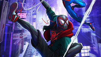 Spiderman Swinging, spiderman, superheroes, artist, artwork, digital-art HD wallpaper