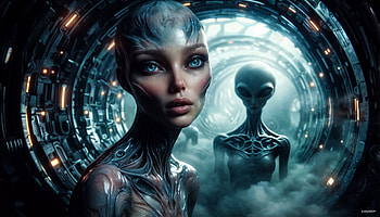 Alien girl, sci-fi character, AI Art HD wallpaper