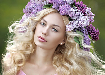 Enjoy the Beauty, lilacs, women, flowers, beauty HD wallpaper