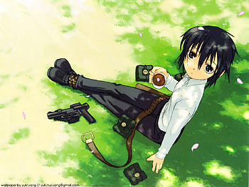 Break of killing, shadow, tea, pistol, shine, weapon, grass, girl, gun HD wallpaper