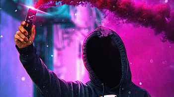 Anonymus Hoodie With Colorful Smoke Bomb , anonymus, artist, artwork, digital-art, smoke HD wallpaper