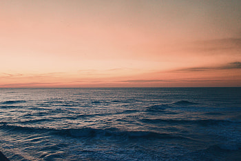 Calm, evening, sea surface HD wallpaper