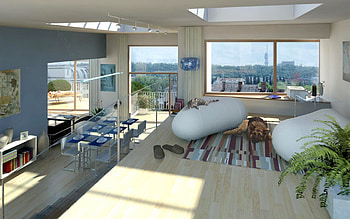 Interior, City, Miscellanea, Miscellaneous, Design, Style, Apartment, Flat, Penthouse, Residential Space, Living Space HD wallpaper