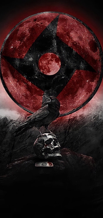 Sharingan, art, moon HD phone wallpaper