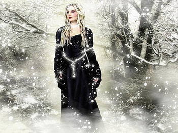 Her Domain, cold, lady, white, snow HD wallpaper