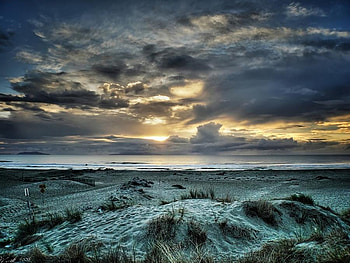 Night Beach, night, beaches, clouds, nature, dark HD wallpaper