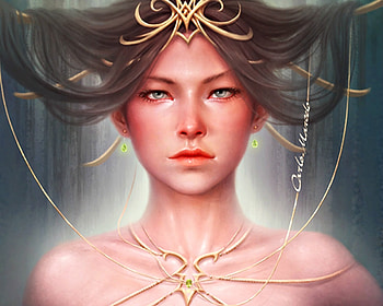 Owl Empress, fantasy, art, girl, carlo marcelo, woman HD wallpaper