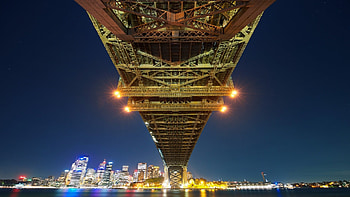 Sydney Harbor Bridge, Night view, , Me HD wallpaper