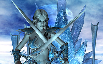 Ice Woman, fantasy, 3d, woman, ice HD wallpaper