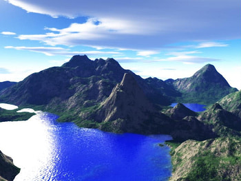 Mountain, sky, nature, water HD wallpaper