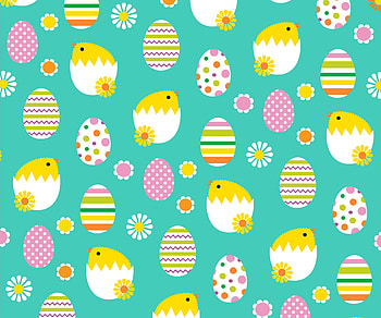 Pattern, egg, blue, pink, yellow, texture, easter, chick, white HD wallpaper