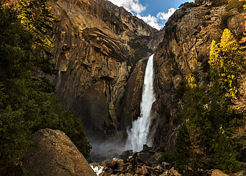 Yosemite Falls, National park, rocks, river, nature HD wallpaper