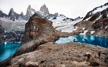 Nature, Mountains, Lakes, Climbers, Freshness HD wallpaper