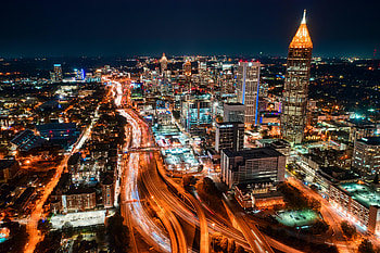 Cities, Night, Building, Lights, View From Above, Road, Night City HD wallpaper