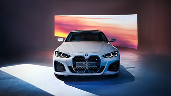 BMW i4, white sport car HD wallpaper