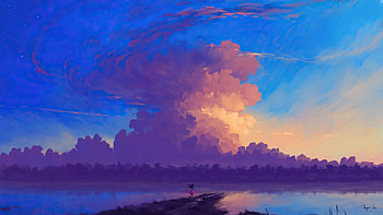 Cloud Burst, artist, artwork, digital-art, deviantart HD wallpaper