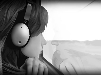 3D Lonely Girl, music, 3d, fantasy, black and white, emo, girl, lonely, head HD wallpaper