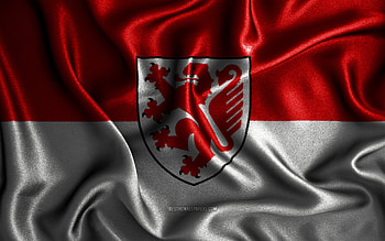 Braunschweig flag, , silk wavy flags, german cities, Flag of Braunschweig, fabric flags, Day of Braunschweig, 3D art, Braunschweig, Europe, cities of Germany, Braunschweig 3D flag, Germany HD wallpaper