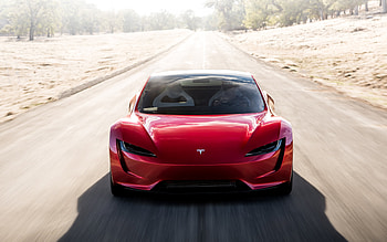 Tesla roadster 2020, red car HD wallpaper