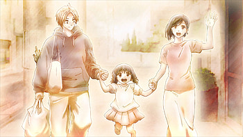 Sakamoto Days: Shin, Aoi & Hana — Family Stroll, Anime, Sakamoto Days, Shin (Sakamoto Days), Aoi Sakamoto, Hana Sakamoto HD wallpaper