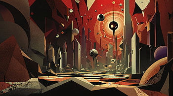 Stunning Ultra : A Journey Through Cosmic Landscapes, Abstract, surreal landscape, Science Fiction, geometric shapes, vibrant colors HD wallpaper