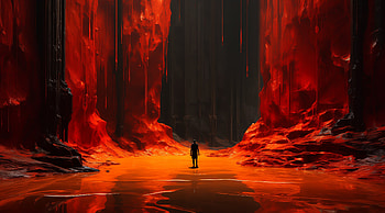 "The Approach to the Infernal Citadel", AI Art HD wallpaper