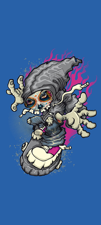 Skater Skull, grind, bones, skating, skate HD phone wallpaper