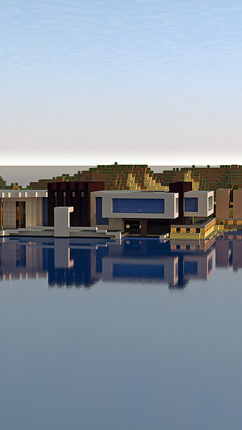 Modern House - Day, video game, Minecraft HD phone wallpaper