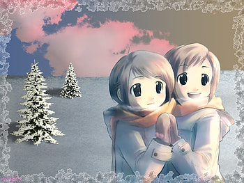 Anime, Winter, Children HD wallpaper