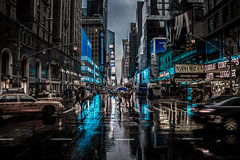 City, Rain, Cities, New York, , Night HD wallpaper