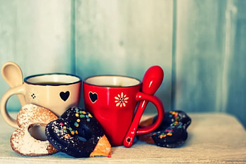 Sweet Day, sweet, graphy, coffee, cup, heart, cookies HD wallpaper
