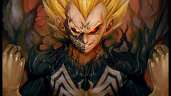 Venom and vegeta, dragon ball, crossover HD wallpaper