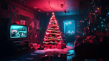 Retro Christmas Vibes: Ultra, christmas retrowave, Christmas, holiday, christmas ornaments, tree HD wallpaper