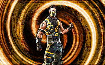 Deadfall, yellow grunge background, Fortnite, vortex, Fortnite characters, Deadfall Skin, Fortnite Battle Royale, Deadfall Fortnite HD wallpaper