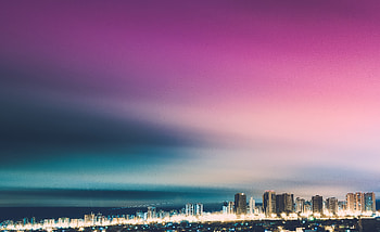 Skyline Purple City Skycrapper , skyline, city, graphy, skycrapper, sky HD wallpaper