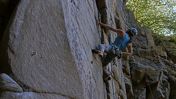 Low angle view, Woman, Rock climbing, Adventure HD wallpaper