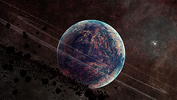 Stars, Universe, Rings, Planet, Asteroids HD wallpaper