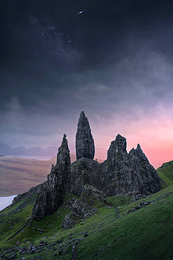 Landscape, Nature, Stones, Mountains, Twilight, Rocks, Dusk HD phone wallpaper