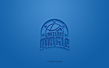 Lakeland Magic, creative 3D logo, blue background, NBA G League, 3d emblem, American Basketball Club, Florida, USA, 3d art, basketball, Lakeland Magic 3d logo HD wallpaper
