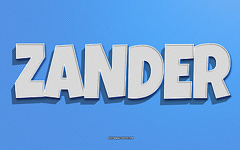 Zander, blue lines background, with names, Zander name, male names, Zander greeting card, line art, with Zander name HD wallpaper