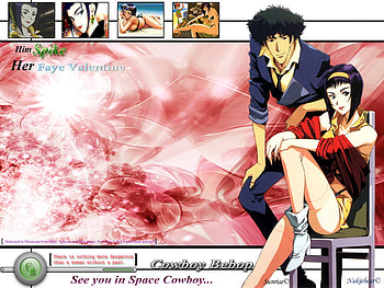 Spike and Faye, girl, pink, anime, boy HD wallpaper