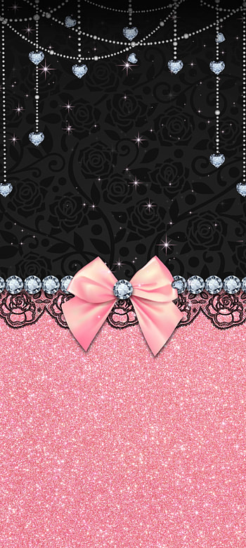 Glitter Ribbon, tie, diamond, pink, Beautiful, Premium HD phone wallpaper