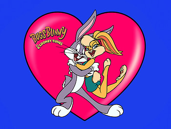 Looney Tunes, Bugs Bunny, Lola Bunny, Postcard HD wallpaper