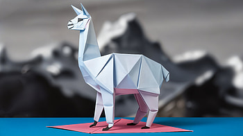 Elegant Alpaca: Ultra Experience, alpaca, origami, llama, paper art HD wallpaper