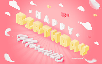 Happy Birtay Meredith, 3d Art, Birtay 3d Background, Meredith, Pink Background, Happy Meredith birtay, 3d Letters, Meredith Birtay, Creative Birtay Background HD wallpaper