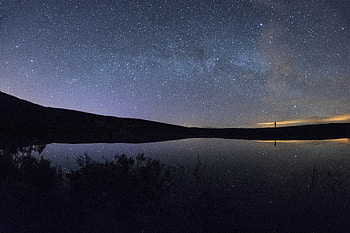 Nature, Night, Lake, Starry Sky HD wallpaper